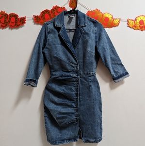 Venus ruched denim dress